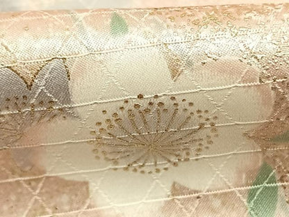 平和屋着物●上質な小紋　草花文　金彩　ロング丈　正絹　逸品　AABL3593fy