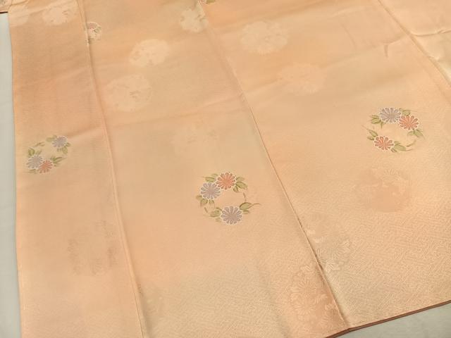 平和屋着物●上質な小紋　地紋起こし　草花文　暈し染め　正絹　逸品　未使用　AABL3594fy