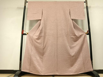 平和屋着物●上質な色無地　芝地紋　一斤染色　正絹　逸品　未使用　AABL3596fy