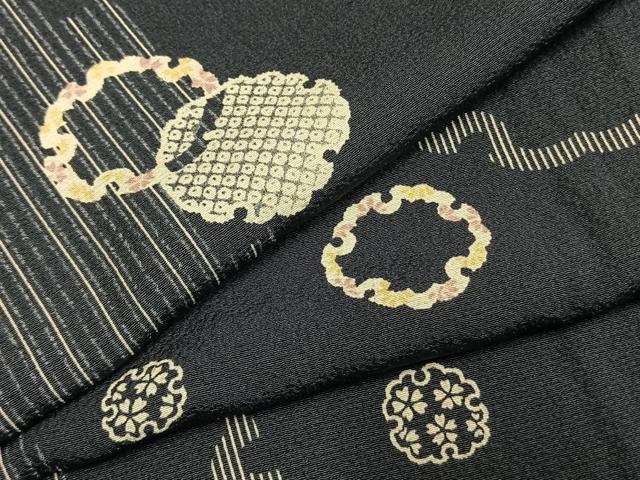 平和屋着物●上質な小紋　雪輪文様　正絹　逸品　未使用　AABL3597fy