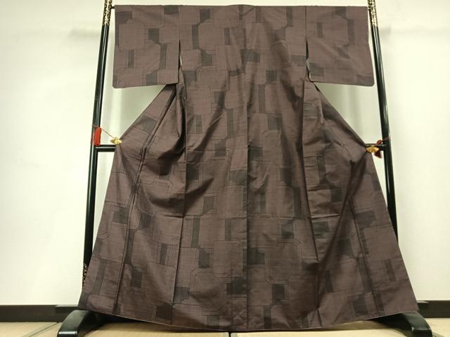 平和屋着物●本場大島紬　150亀甲　色紙重ね文　正絹　逸品　AABL3598fy