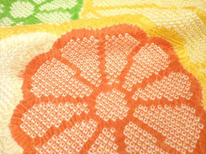 平和屋着物●豪華振袖　総絞り　流水花文　正絹　逸品　AABL3601ck