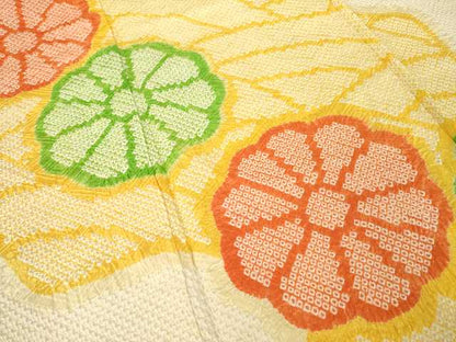 平和屋着物●豪華振袖　総絞り　流水花文　正絹　逸品　AABL3601ck