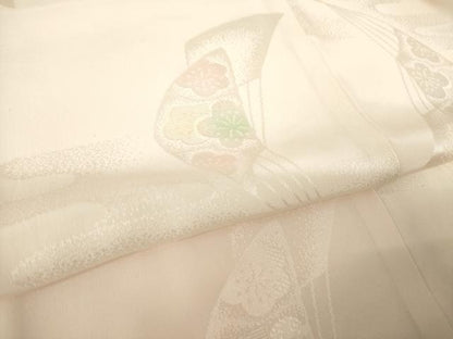 平和屋着物●振袖用長襦袢　袷　扇面花地紋　暈し染め　正絹　逸品　AABL3602ck