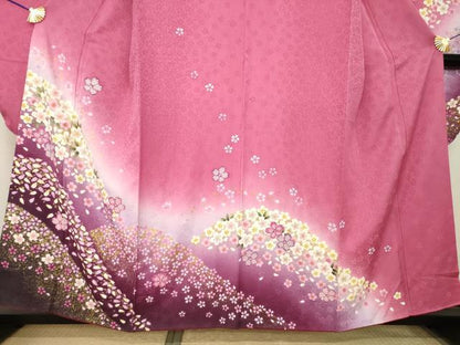 平和屋着物●豪華振袖　舞桜　金彩　正絹　逸品　AABL3604ck