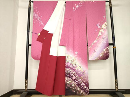 平和屋着物●豪華振袖　舞桜　金彩　正絹　逸品　AABL3604ck