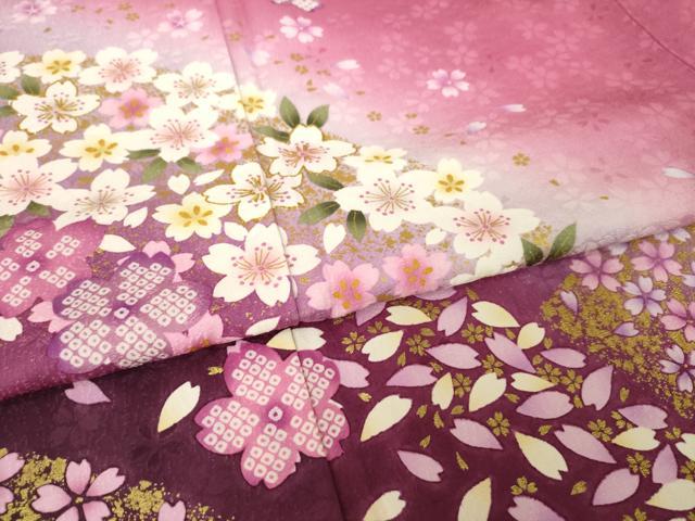平和屋着物●豪華振袖　舞桜　金彩　正絹　逸品　AABL3604ck