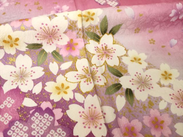 平和屋着物●豪華振袖　舞桜　金彩　正絹　逸品　AABL3604ck