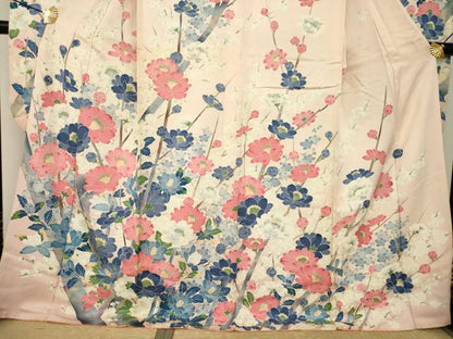 平和屋着物●豪華振袖　草花文　ロング丈　正絹　逸品　AABL3605ck
