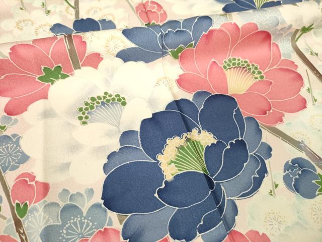 平和屋着物●豪華振袖　草花文　ロング丈　正絹　逸品　AABL3605ck