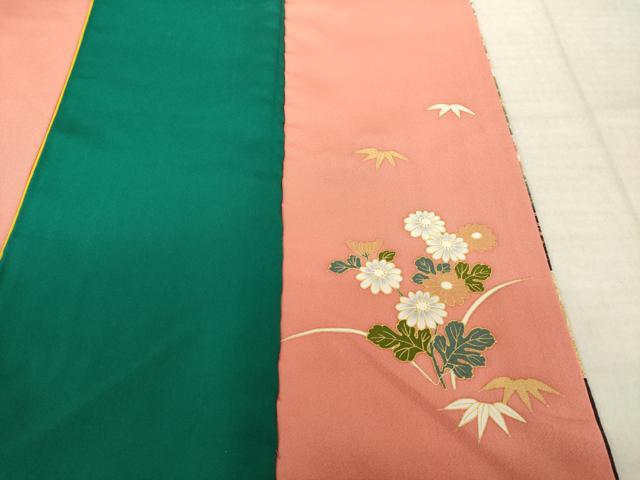 平和屋着物●豪華振袖　駒刺繍　飛鶴風景文　暈し染め　正絹　逸品　AABL3610ck