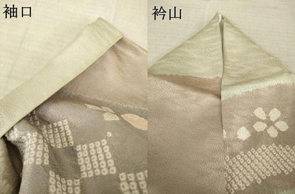 平和屋着物●訪問着　総絞り　遠山重ね文　金彩　正絹　逸品　AABL3611ck