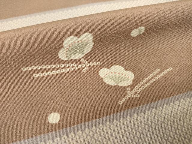平和屋着物●上質な小紋　横段梅文　松葉　正絹　逸品　AABL3613ck