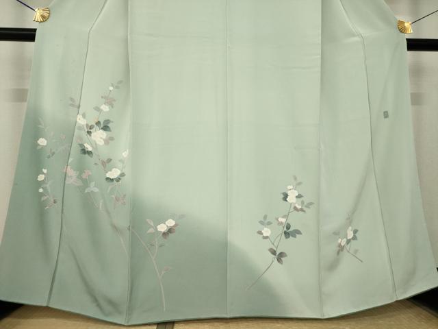 平和屋着物●訪問着　友禅　作家物　枝花文　暈し染め　正絹　逸品　AABL3614ck