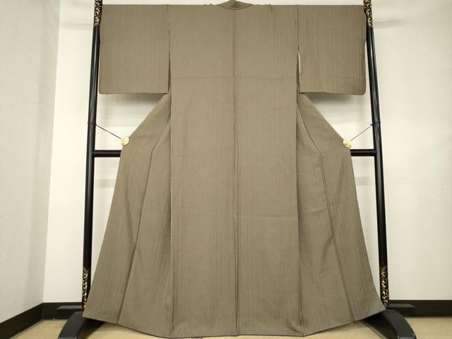 平和屋着物●上質な小紋　縞　正絹　逸品　AABL3617ck