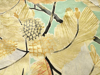 平和屋着物●豪華振袖　駒刺繍　松　金銀彩　金糸　ロング丈　正絹　逸品　AABL3619ck