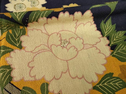 平和屋本店●アンティーク　大正ロマン　振袖　中国三大刺繍　相良刺繍　花船　正絹　逸品　AABL3621ck