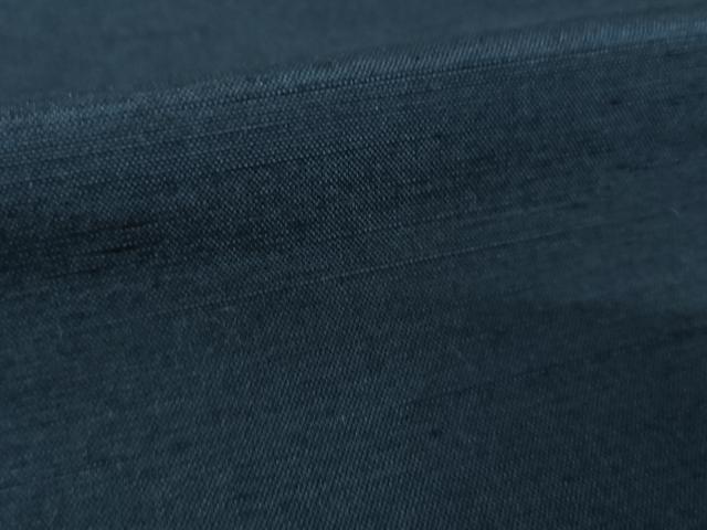 平和屋着物●男性　紬　アンサンブル　藍鉄色　正絹　逸品　AABL3623ck