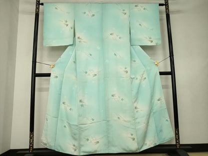 平和屋着物●上質な小紋　竜田川　地紋起こし　暈し染め　金糸　正絹　逸品　AABL3625ck