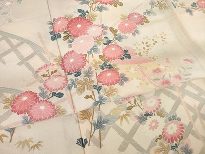 平和屋着物●訪問着　友禅　花籬文　正絹　逸品　AABL3628ck