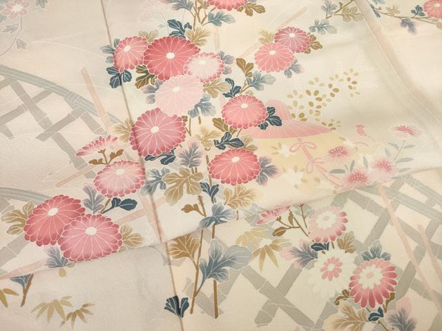 平和屋着物●訪問着　友禅　花籬文　正絹　逸品　AABL3628ck