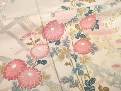 平和屋着物●訪問着　友禅　花籬文　正絹　逸品　AABL3628ck