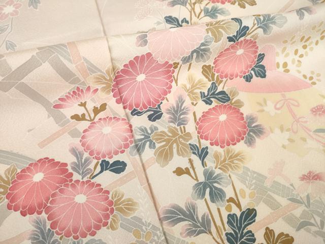 平和屋着物●訪問着　友禅　花籬文　正絹　逸品　AABL3628ck