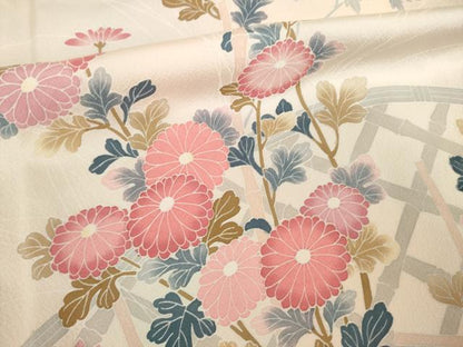平和屋着物●訪問着　友禅　花籬文　正絹　逸品　AABL3628ck