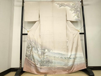 平和屋着物●訪問着　作家物　風景文　暈し染め　正絹　逸品　AABL3629ck
