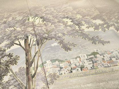 平和屋着物●訪問着　作家物　風景文　暈し染め　正絹　逸品　AABL3629ck