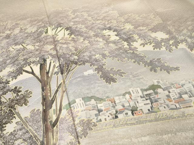 平和屋着物●訪問着　作家物　風景文　暈し染め　正絹　逸品　AABL3629ck