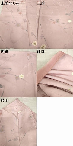 平和屋着物●上質な小紋　枝花文　地紋起こし　正絹　逸品　AABL3630ck
