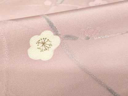 平和屋着物●上質な小紋　枝花文　地紋起こし　正絹　逸品　AABL3630ck