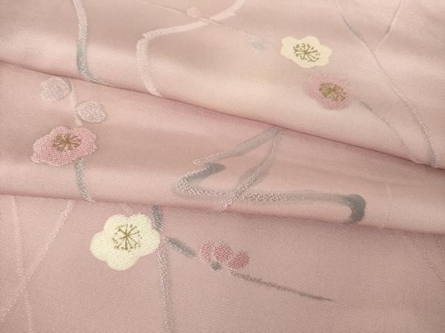 平和屋着物●上質な小紋　枝花文　地紋起こし　正絹　逸品　AABL3630ck