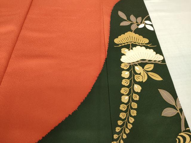 平和屋着物●豪華振袖　駒刺繍　花蝶丸文　金通し地　正絹　逸品　AABL3631ck