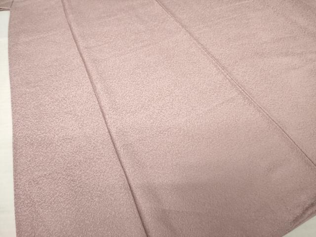 平和屋着物●上質な色無地　紋意匠　薄柿色　正絹　逸品　AABL3632ck