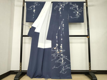 平和屋着物●創業460年・千總　訪問着　流水扇面花文　金彩　正絹　逸品　AABL3633ck