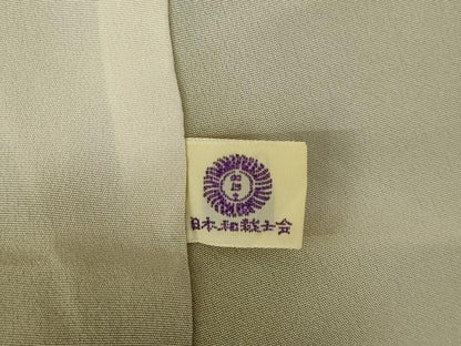 平和屋着物●上質な小紋　総刺繍　花丸文　黒地　金糸　正絹　逸品　AABL3636ck