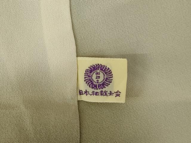 平和屋着物●上質な小紋　総刺繍　花丸文　黒地　金糸　正絹　逸品　AABL3636ck