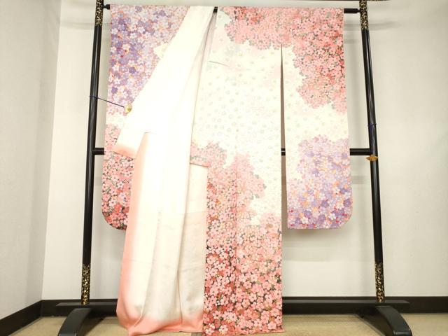 平和屋着物●豪華振袖　駒刺繍　花尽くし　正絹　逸品　AABL3637ck