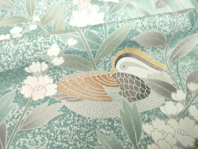 平和屋着物●訪問着　友禅　鴛鴦花文　正絹　逸品　AABL3638ck