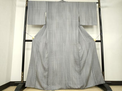 平和屋着物●上質な小紋　縞　正絹　逸品　AABL3639ck