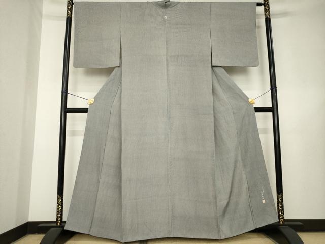 平和屋着物●伝統工芸士　廣瀬雄望　江戸小紋　万筋　黒×白　正絹　逸品　AABL3641ck