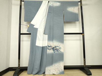 平和屋着物●訪問着　作家物　霞文　暈し染め　正絹　逸品　AABL3642ck