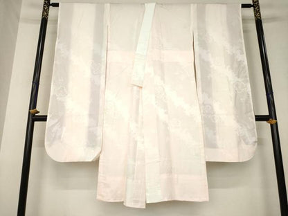 平和屋着物●振袖用長襦袢　無双仕立て　ねじ梅地紋　暈し染め　正絹　逸品　AABL3643ck