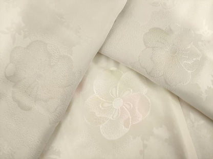 平和屋着物●振袖用長襦袢　無双仕立て　ねじ梅地紋　暈し染め　正絹　逸品　AABL3643ck