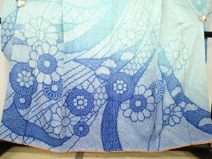 平和屋着物●豪華振袖　総絞り　蔓帯花文　正絹　逸品　AABL3646ck