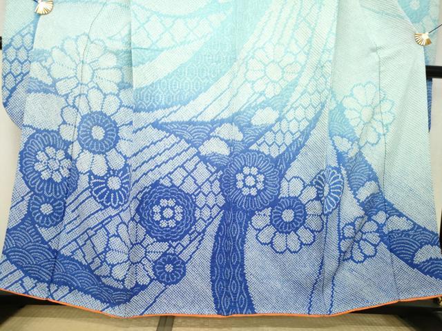 平和屋着物●豪華振袖　総絞り　蔓帯花文　正絹　逸品　AABL3646ck