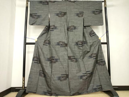平和屋着物●本場大島紬　9マルキ　エ霞文　正絹　逸品　AABL3647ck