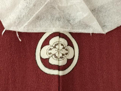 平和屋着物●上質な色無地　よろけ縞地紋　葡萄茶色　正絹　逸品　未使用　AABL3653ck